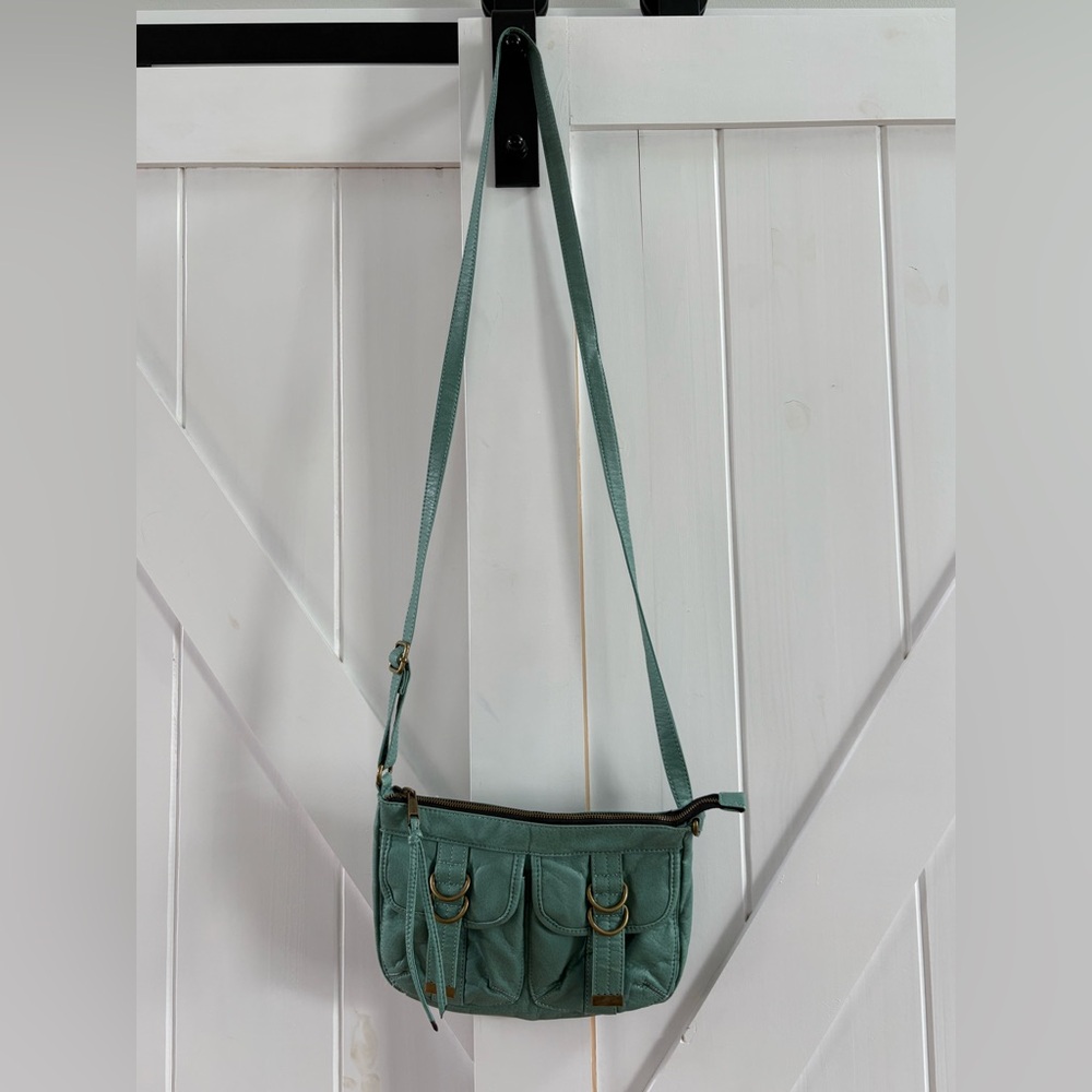 Arizona Jean Company Mint Faux Leather Crossbody Purse